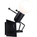 Cr�ative applique murale petit gens dansant noir, r�tro lampe de mur poup�e de mode iron man pour bar ...