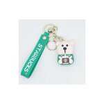 Creative pvc epoxy bear keychain joli couple sac pendentif (ours vert), ensoleill�