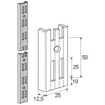 Cr�maill�re double perforation - d�cor : blanc - longueur : 500 mm - ral : 9003 element system