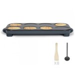 Cr�pi�re 1500w 12 cm pour 8 mini cr�pes ? rev�tement antiadh�sif ? thermostat automatique ? doc186g ? ...