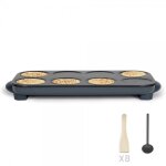 Cr�pi�re livoo maxi cr�pes party doc186g 8 mini cr�pes � 12 cm, 1500w, accessoires inclus coloris gris ...