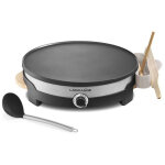 Crepiere tradi - 1500w - plaque de 35cm - 1 grande louche, 1 repartiteur, 1 grande spatule et un rince ...