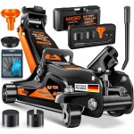 Cric hydraulique, hauteur de levage plate, 2x supports en caoutchouc, gants, cric de manoeuvre automobile ...