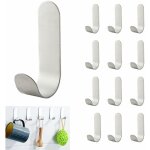 Crochet adhesif mural 12 pi�ces, accroche serviette salle de bain en inox, sans per�age crochet adh�sif, ...