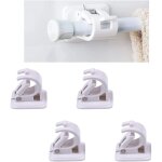 Crochet auto adhesif rideau, 4 pi�ces support tringle rideaux sans percage, crochets muraux auto - adh�sifs, ...