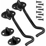 Crochet de cabine 2 pi�ces crochet fermeture porte noir acier inoxydable crochets avec oil de porte verrous ...