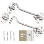 Crochet cabine 2 pi�ces, crochet fermeture porte, serrure � crochet de porte en acier inoxydable argent, ...