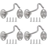 Crochet fermeture porte, 4pcs crochet cabine verrous et boulons pour serrures porte loquet portail support ...