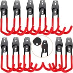 Crochet mural garage 10 pi�ces, crochet garage, rangement garage en acier avec 3 soudures au lieu de ...