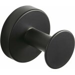 Deesse shop - crochet � peignoir mural solide rond en acier inoxydable, boucle � serviette couleur noire ...