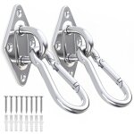 Crochet de plafond, capacit� acier inoxydable plaques � oeil oblongues 300 kg pour balan�oires, hamacs, ...