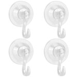 Crochets � ventouse, lot de 4 ezakka, transparents, r�utilisables et �tanches, pour suspendre serviettes, ...