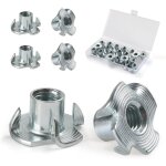 Crous en t filets en acier m4, m5, m6, m8, m10, crous quatre griffes pour meubles de menuiserie (110 ...