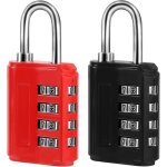 Csparkv - lot de 2 cadenas code 4 chiffres, cadenas valise avion petit cadenas a code college m�tal pour ...
