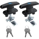 Csparkv 2 pi�ces serrure meuble, serrure de porte d'armoire � poign�e en t noire, serrure placard, avec ...