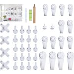 Csparkv - 43pcs accroche tableau sans percer blanc fixation murale sans percer crochet en plastique pour ...