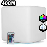 Europalamp - cube led lumineux multicolore 40cm rechargeable sans fil