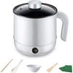 Cuiseur vapeur �lectrique multifonction, id�al pour les nouilles, les p�tes, les ?ufs et la soupe (blanc) ...