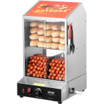 Cuiseur a vapeur hot - dogs, 37l, machine a vapeur hot - dogs a 2 niveaux, temperature 30� a 85�, chauffe ...