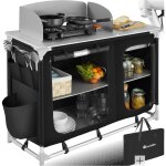 Tectake - cuisine de camping luxe avec 4 compartiments pliable avec un grand espace de stockage, une ...
