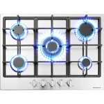 Arebos - cuisinière à gaz de 5 flammes vitrocéramique autonome Arebos - cuisinière à gaz de 5 flammes vitrocéramique autonome