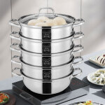Cuisini�re � vapeur � 5 �tages cuisini�re � vapeur en acier inoxydable 30cm casserole avec couvercle ...