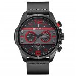 Curren homme sport ceinture impermable en cuir montre 8259 noir