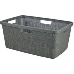 Panier à linge curver aspect jute 46l gris foncé Panier à linge curver aspect jute 46l gris foncé