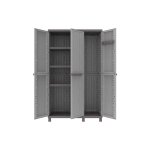 Cwood armoire a' balais polyvalente en polypropyle'ne avec 3 portes effet bois cm102x39x170h pour l'exte'rieur ...