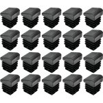 20x embout de tube rentrant carr� inclin� � ailettes antid�rapant en peld cache tuyau pied meuble chaise ...
