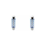 Cyclingcolors - 2x ampoule led navette bleu 12v 5w longueur 41mm 8x 3mm led flux moto voiture tracteur ...