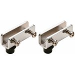 2x charni�re pivotante de porte en verre 110� acier chrome poli sans per�age de verre avec douille noire ...