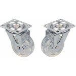 Cyclingcolors - 2x roulette meuble 50mm pivotante sans frein transparente universelle mini rouleau pied ...
