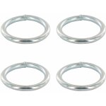4x anneau rond soud� en acier zingu� a souder cha�ne c�ble argent bricolage b�che piquet jardin, 8x80mm ...