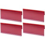 4x porte tiquette adhsif autocollant 100x40mm prix rouge tagre rail rangement support rayonnage plastique ...