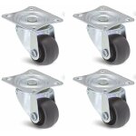 4x roulette meuble 25mm pivotante avec base universelle mini rouleau noir pied lit casier chariot poubelle ...