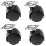 Cyclingcolors - 4x roulette meuble pivotante sans frein 30mm plastique noire universelle mini rouleau ...