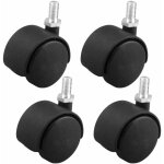 4x roulette pivotante meuble 40mm sans frein avec tige filete m8 x 15mm hauteur 45mm charge max 30kg ...