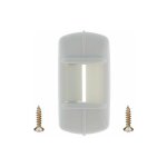 Guide sangle largeur 12 � 15mm de volet roulant avec cache pvc blanc fixation horizontale � visser entraxe ...