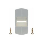 Guide sangle largeur 12 � 15mm de volet roulant avec cache pvc blanc fixation verticale � visser entraxe ...
