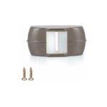 Guide sangle largeur 12 � 15mm de volet roulant avec cache pvc marron fixation verticale � visser entraxe ...
