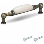 Cyclingcolors - poign�e de meuble vintage zamak finition laiton porcelaine entraxe 96mm tiroir armoire ...