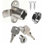 Cyclingcolors - serrure � came batteuse en acier nickel� barillet rosace cl�s vis de remplacement meuble ...