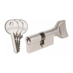 Exem - cylindre � bouton 5g laiton nickel� - vari� - b40 x 40 mm