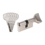 Exem - cylindre � bouton isr6 laiton nickel� - s'entrouvrant avec cl� n�abc015302 - b30 x 40 mm