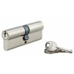 Cylindre à clé crantée 40 x 40 mm 3 clés avec vis de 45 mm nickelé - thirard Cylindre à clé crantée 40 x 40 mm 3 clés avec vis de 45 mm nickelé - thirard
