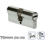 Cylindre de porte � nickel 70mm (35 + 35mm) court cam r13 avec 5 cl�s de s�curit� inclus edm