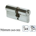 Edm - cylindre de porte à nickel 70mm (40 + 30mm) largeur de came r15 3 clés inclus Edm - cylindre de porte à nickel 70mm (40 + 30mm) largeur de came r15 3 clés inclus