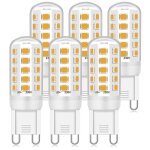 Cyslmuk - lot de 6 ampoule led g9 3w, 350lm, �quivalen 40w halog�ne, blanc froid 6000k, 220 - 240v, cri ...