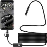 Cyslmuk - cam�ra d'inspection serpent usb, endoscope usb c �tanche ip67, cam�ra de type c avec 6 lumi�res ...